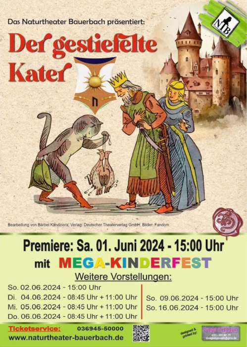 🌿🎭 Naturtheater Bauerbach präsentiert "Der gestiefelte Kater"