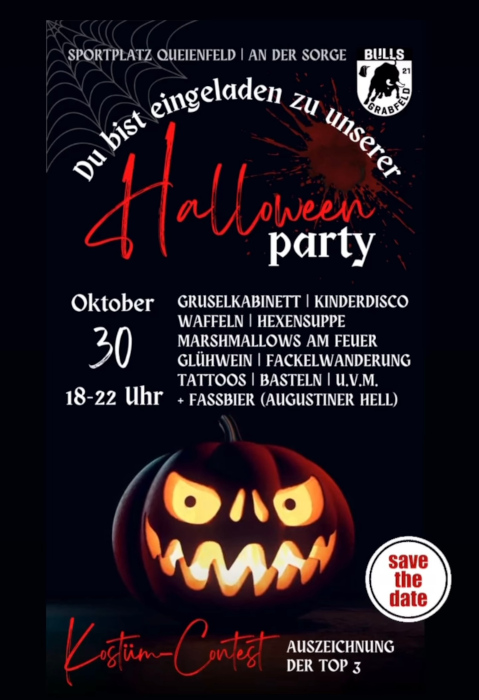 Helloweenparty mit den Grabfeld Bulls in Queienfeld