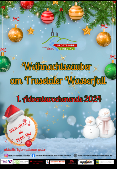 Weihnachtszauber am Trusetaler Wasserfall