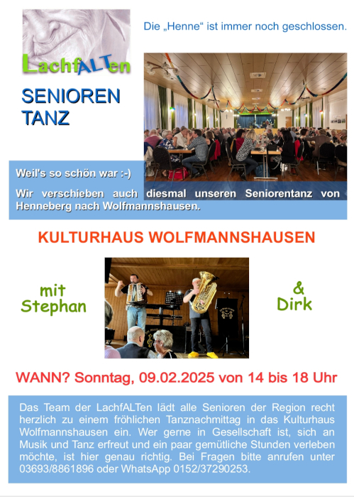 Seniorentanz im Kulturhaus Wolfmannshausen