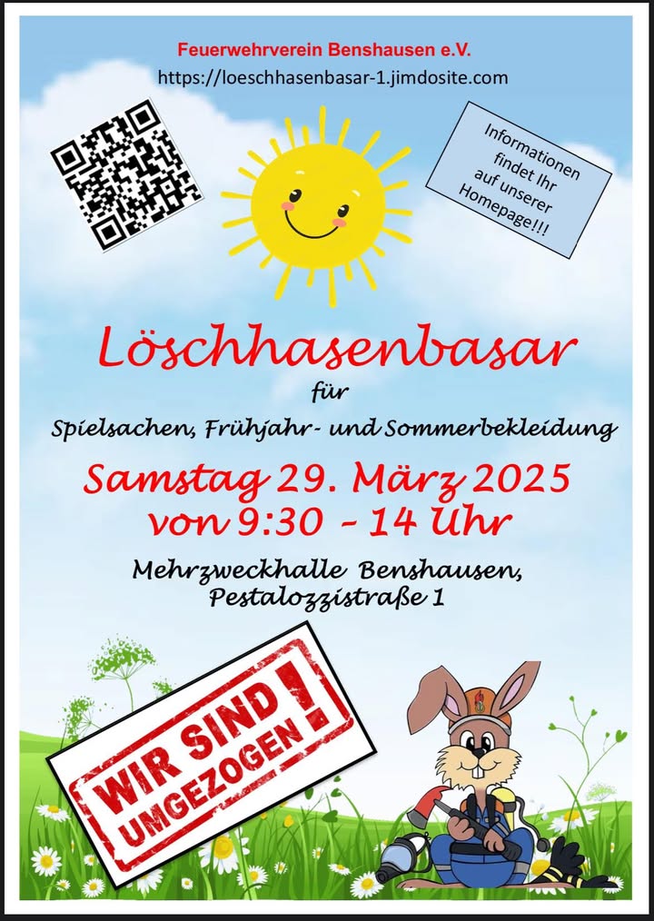 Löschhasenbasar Frühjahr/Sommer in Benshausen