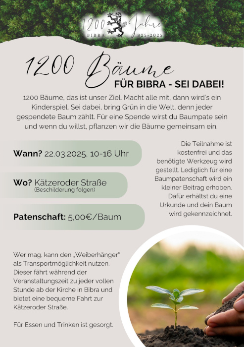 1200 Bäume für Bibra – sei dabei!