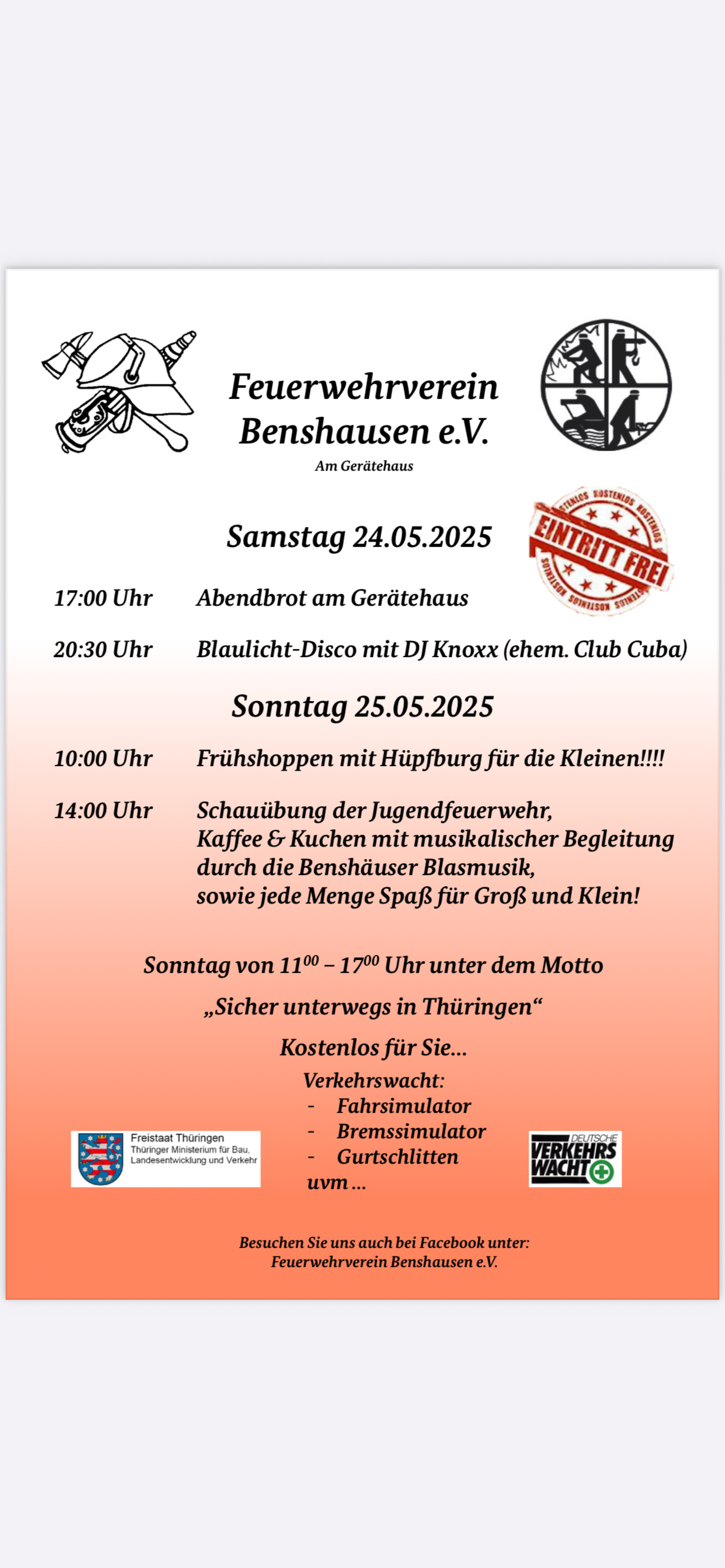 Feuerwehrfest Benshausen 2025 – Ein Wochenende voller Action & Spaß!