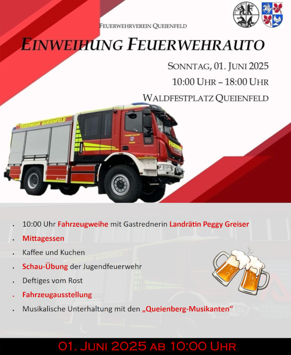 Einweihung Feuerwehrauto auf dem Waldfestplatz Queienfeld
