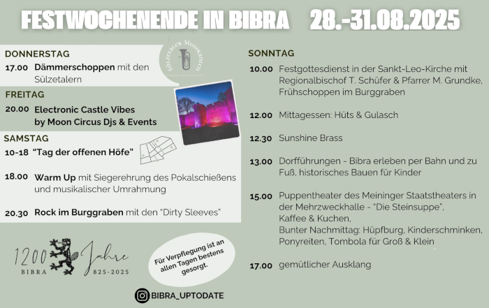 1200 Jahre - Festwochenende in Bibra