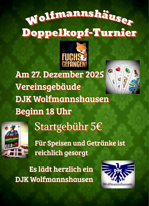 Doppelkopfturnier zwischen den Tagen - Wolfmannshausen