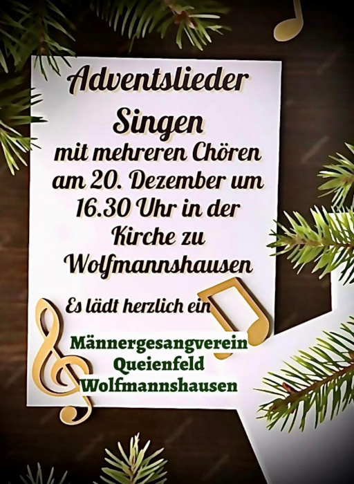Adventslieder Singen mit mehreren Chören in der Kirche zu Wolfmannshausen