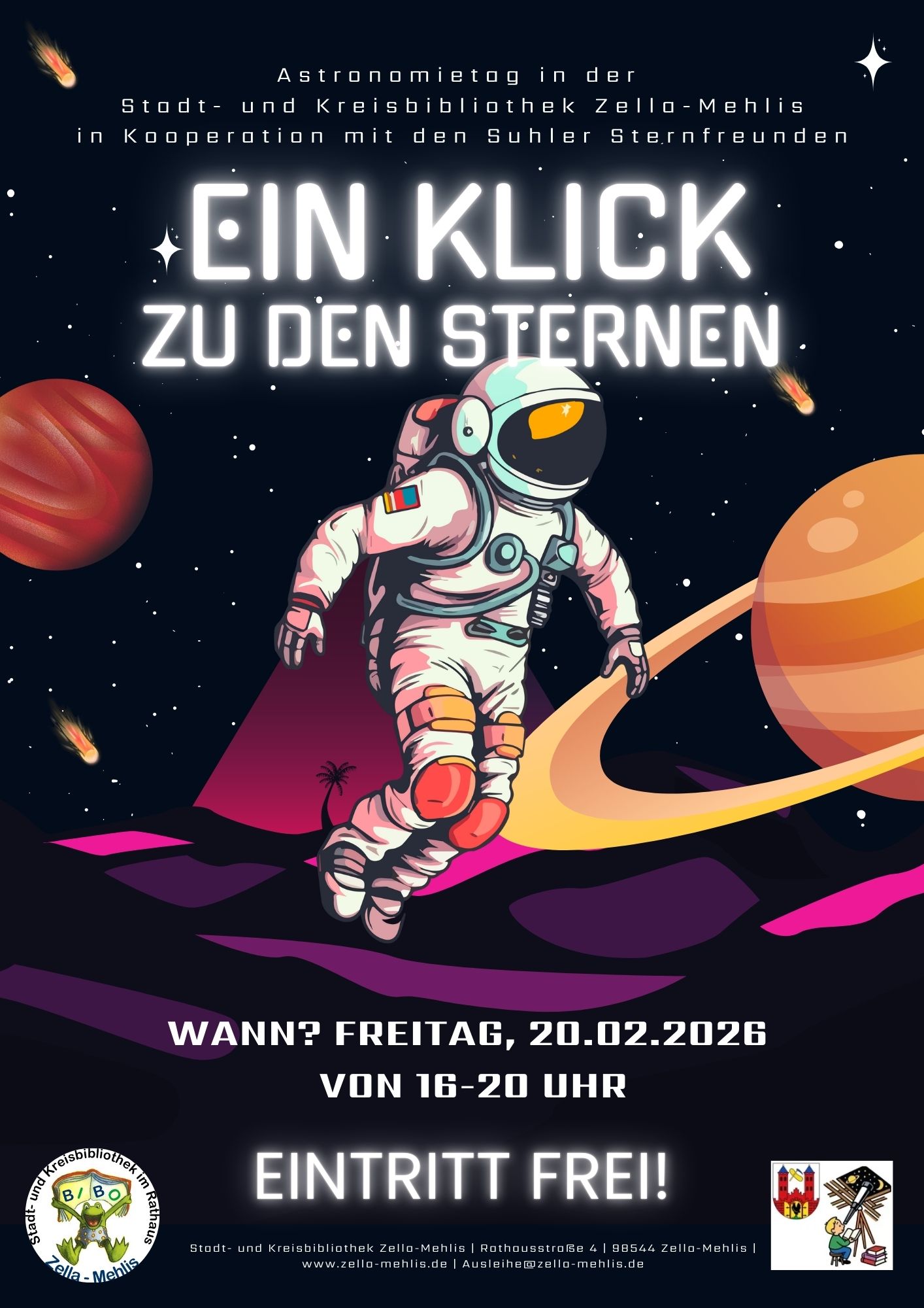 „Ein Klick zu den Sternen“ Astronomietag mit den Suhler Sternfreunden